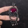 Кулон с ограненным кашмирским рубином, подвеска из медной проволоки, медные украшения, подвеска ручной работы, ювелирные изделия с проволочной оберткой, подвеска из драгоценного камня, подарок на годовщину