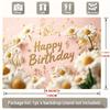 1pc Floral Birthday Backdrop - Party Supplies