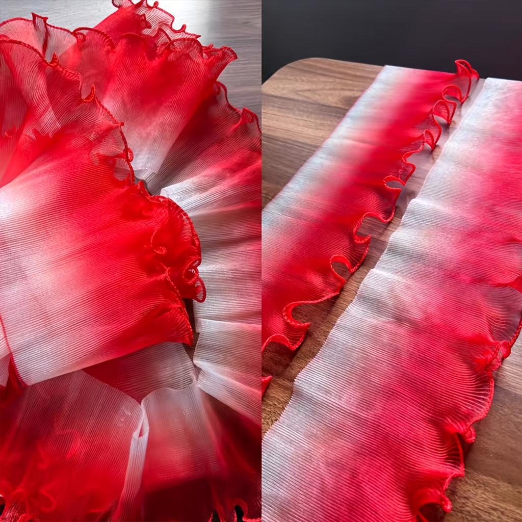 1.83 Meter of Mermaid Magic Yarn Gradient Ruffle 3D Pleated Large Lace Fabric, Suitable for Fabric Decoration Sewing Accessories