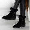 Black Shoes for Women Wedge Heel Ankle Booties Round Toe Womens Snow Boots Boot Female Chic and Elegant Lamb Spring Autumn 2024