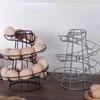 Spiral Egg Rack Egg Skelter Deluxe Spiraling Dispenser Rack Basket Storage Metal Spiral Storage Roller Rack Kitchen Supplies