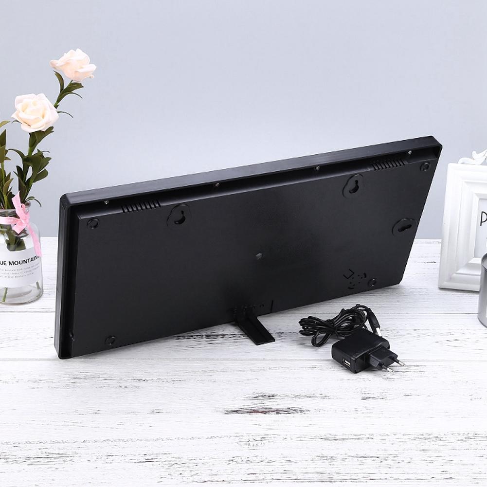 Цифровые очень большие светодиодные настенные часы для декора стола с календарем температуры 12/24 часа