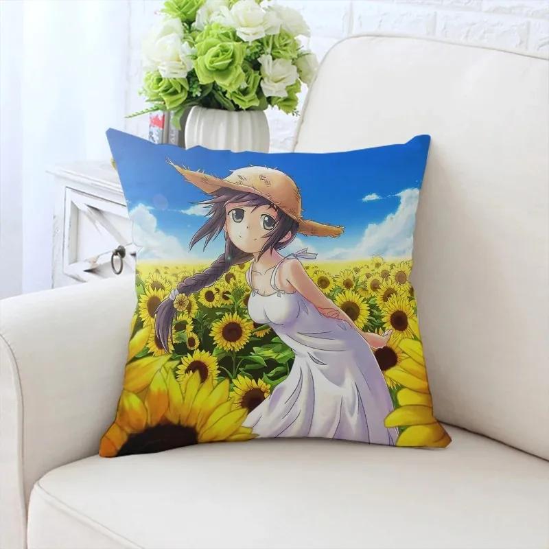 Роскошный домашний декор, наволочка для автомобиля, гостиной, дивана, чехол для подушки с рисунком подсолнуха и девушки