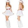 White Dress Santa Hat Women's Fancy-Dress Foot Cover Costume for Adult Halloween, Birthday, Christmas