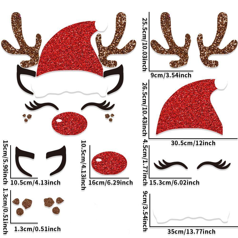 Non-woven Christmas Door Stickers Removable Creativity Wall Sticker Party Decor Festival Supply Window Static Stickers Christmas