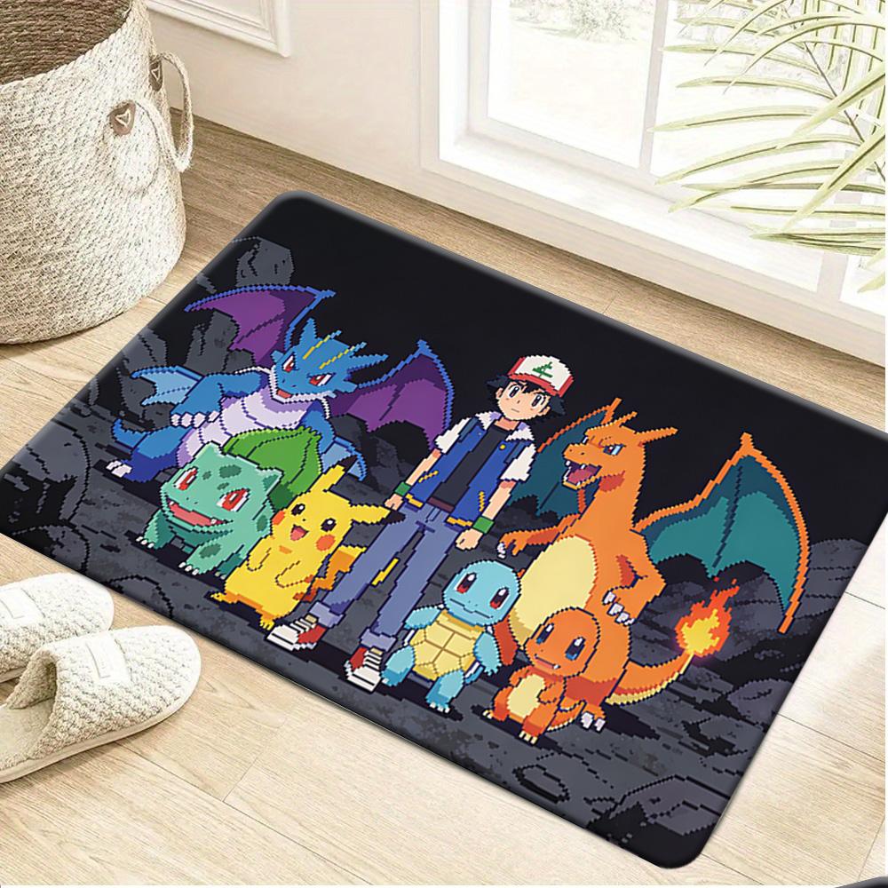 Pokemon Charizard with Fire Breath Print Non-slip Doormat, Soft Absorbent Floor Rug for Home Decor