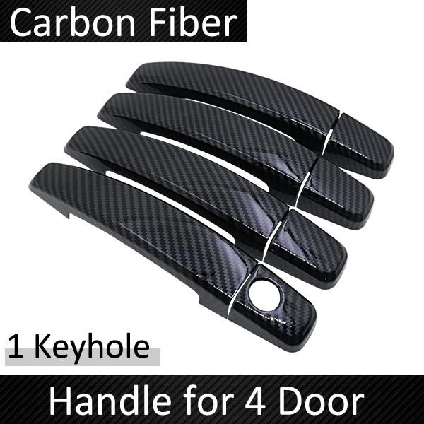 Black Carbon Fiber Door Handle Cover for Opel Astra J 2010~2015 2011 2012 2013 2014 Car Accessories Stickers Trim Set Chrome