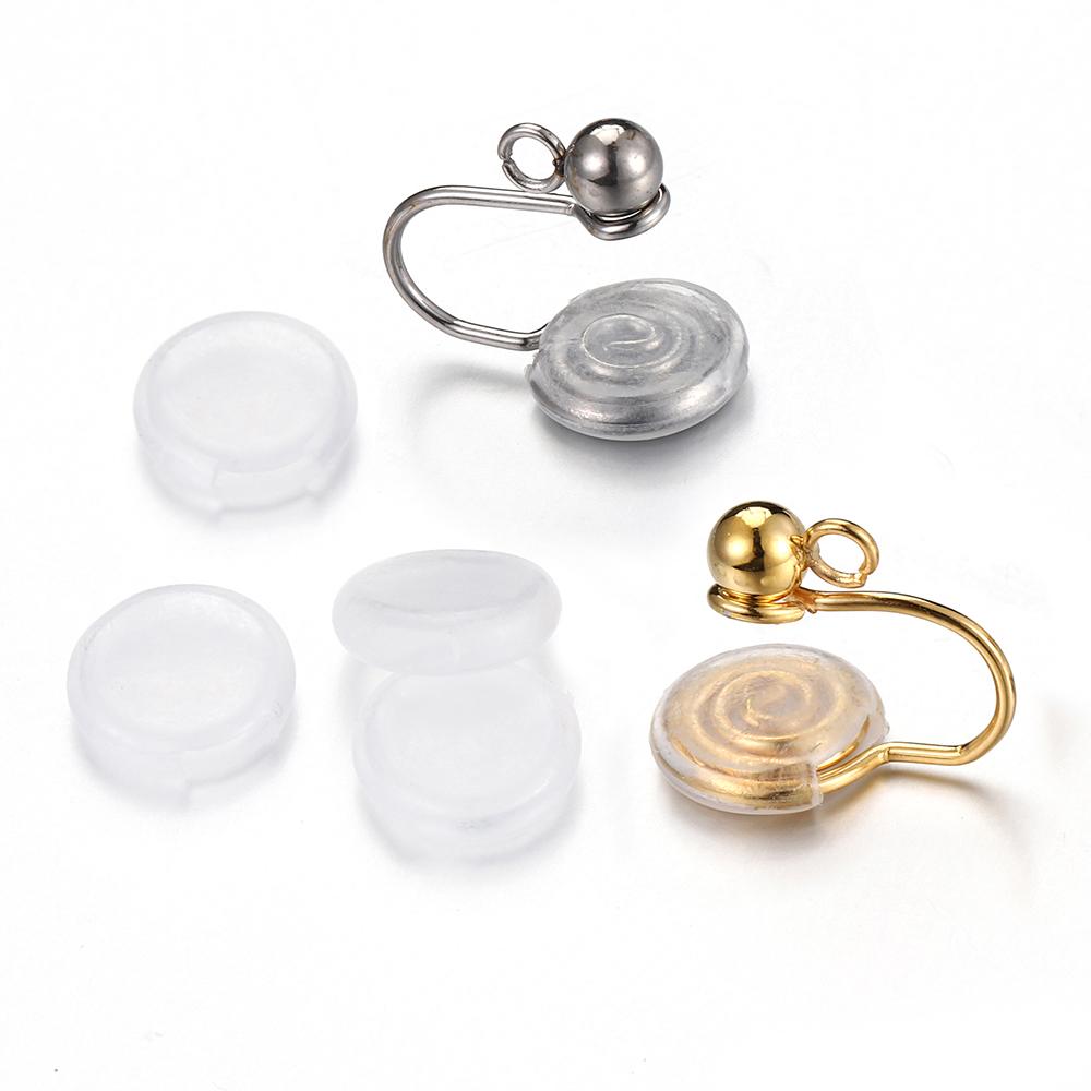 10pcs Stainless Steel Ear Clips Spiral Earrings Gold Silver Color Base for DIY Jewelry Making Components Mosquito Coil Earrings
