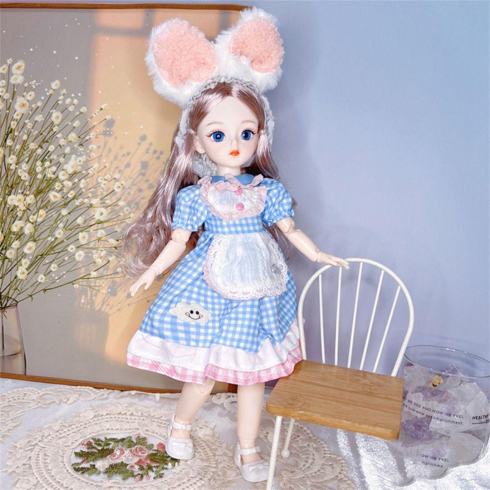 3D Eyes BJD Dolls with Clothes Removable Joints Doll Simulated Eye Hinge Doll Girls Gifts