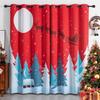 3D Digital Print Polyester Fabric Snowflakes and Tree Design Xmas Christmas Curtains for Living Room Bedroom Decoration