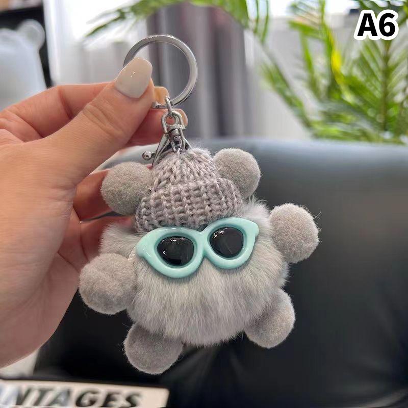Hairball Small Coal Ball Elf Key Chain Cute Bag Pendant Female Pendant Small Monster Keychain Doll