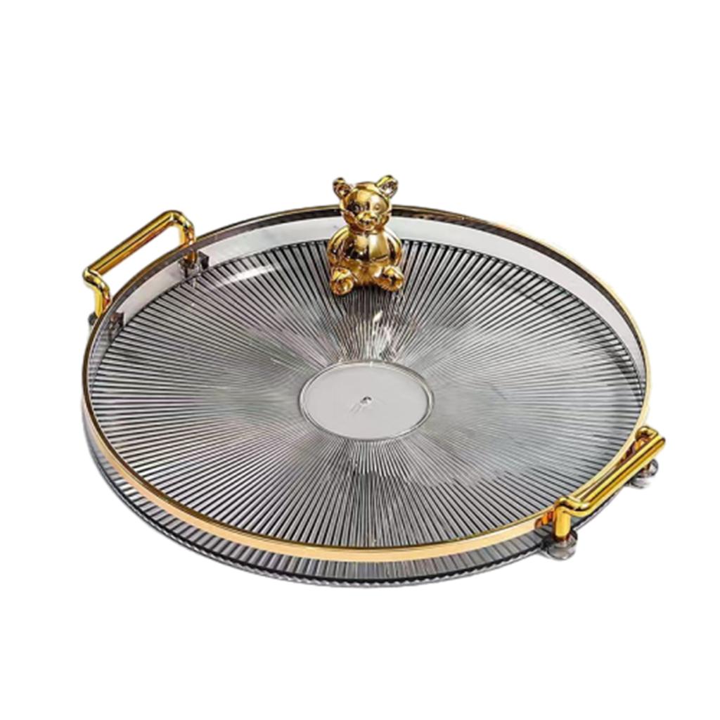 Round Serving Decorative Tray Plastic Serving Tray Kitchen Storages Decor for Party Coffee Table for Living Room Bathroom