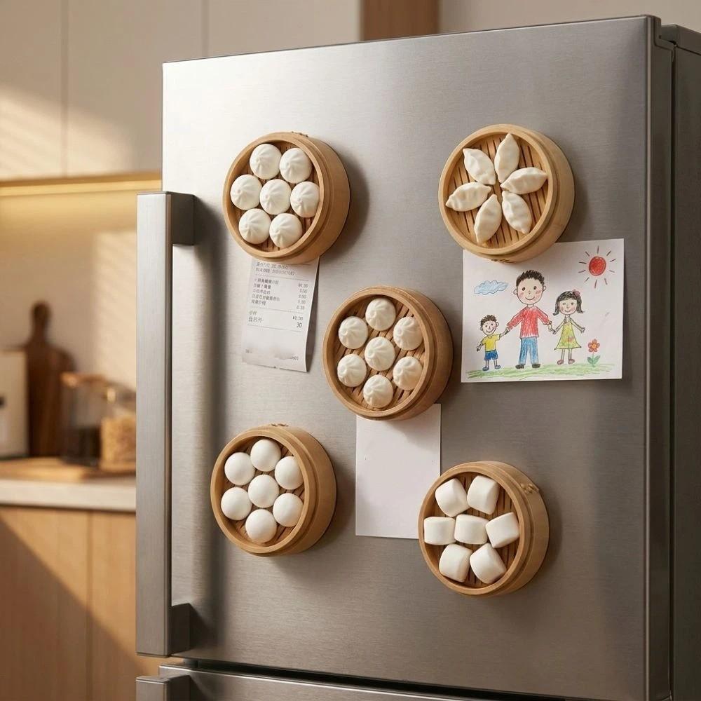 3D Printing Chinese Dim Sum Refrigerator Magnet Plastic Soup Steamer Magnet  Party Favors