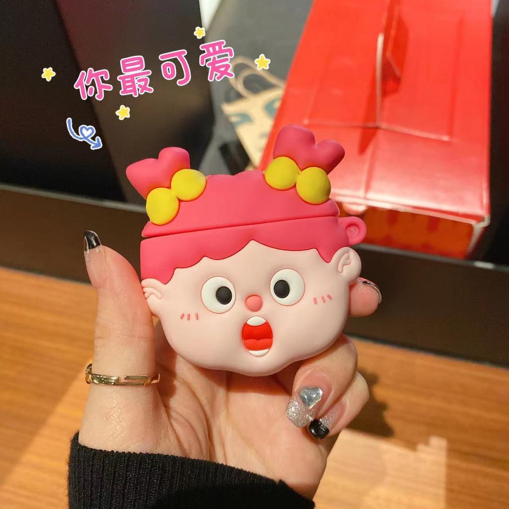 Забавный милый 3D Girl Защитный силиконовый чехол для наушников Bluetooth для Airpods Pro 2 Чехол/Чехол Airpods Pro/Чехол Airpods для мужчин и девочек