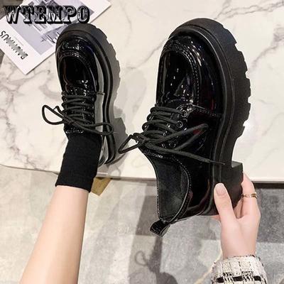 Черные лоферы, женские кружевные туфли на толстой подошве в готическом стиле Лолиты, увеличивающие обувь из искусственной кожи, противоскользящие рабочие туфли на плоской подошве в консервативном стиле