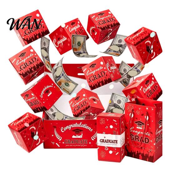 Explosion Gift Box 2026 Graduation Box, DIY Pop Up Money Holder Interactive Folding Bounce Cash Card for Grad Party Supplies