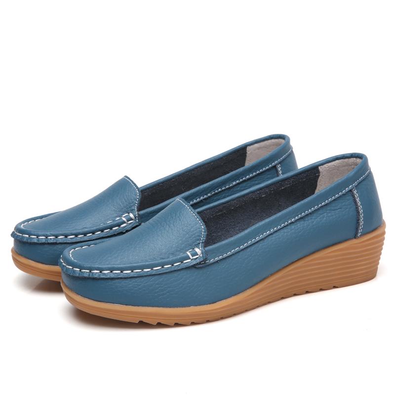 Женская обувь Мягкая кожаная обувь на каблуке Мокасины Черные туфли на плоской подошве Женские мокасины Повседневная женская обувь на плоской подошве