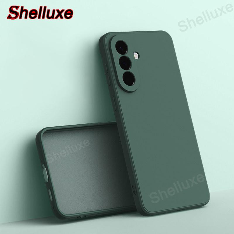Shelluxe Square Original Liquid Silicone Case For Samsung Galaxy A57 A37 A17 A56 A36 A26 A16 A55 A35 A54 A34 Silky Feel Cover