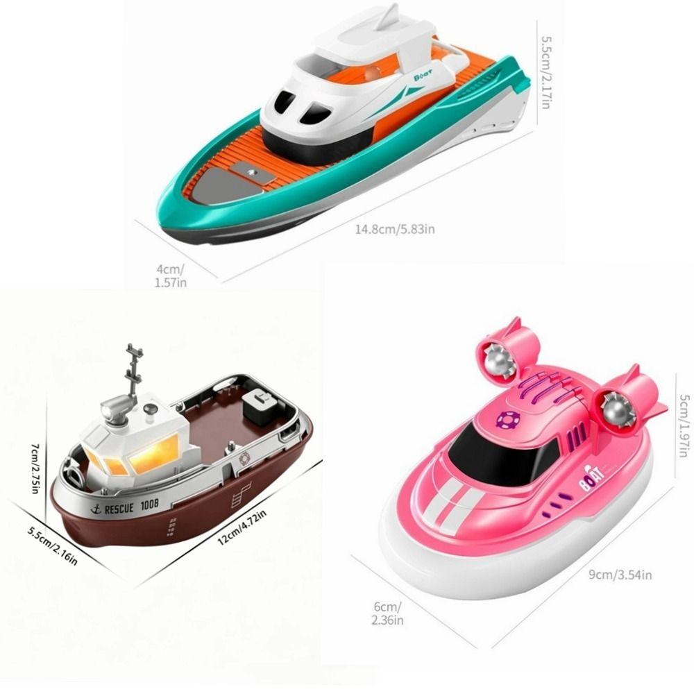 Wireless Remote Controlled Remote Control Boat With Lights RC Mini Boat RC Boat Toy Gift