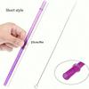 12pcs Reusable Sparkle Plastic Straws With Cleaning Brush, Rigid Non-Tipping Drinking Straws,for Tumbler Bar Home Party