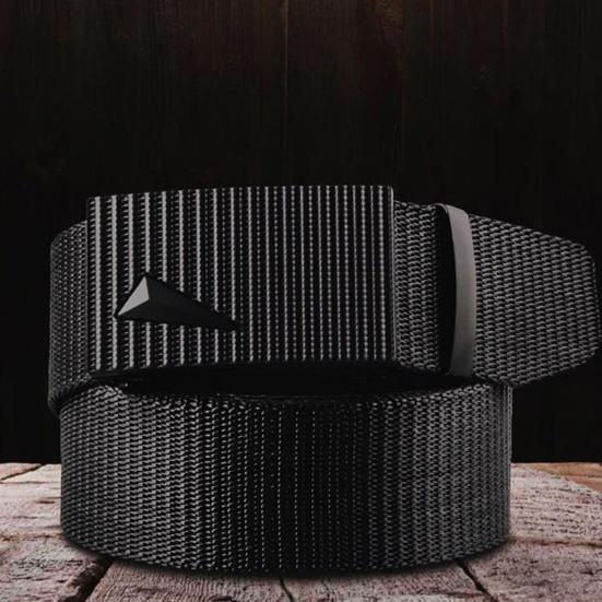 Men Belt with Square Bead Pyramid Decoration Iron Buckle Adjustable Design Jeans Belt Fashion Accessories