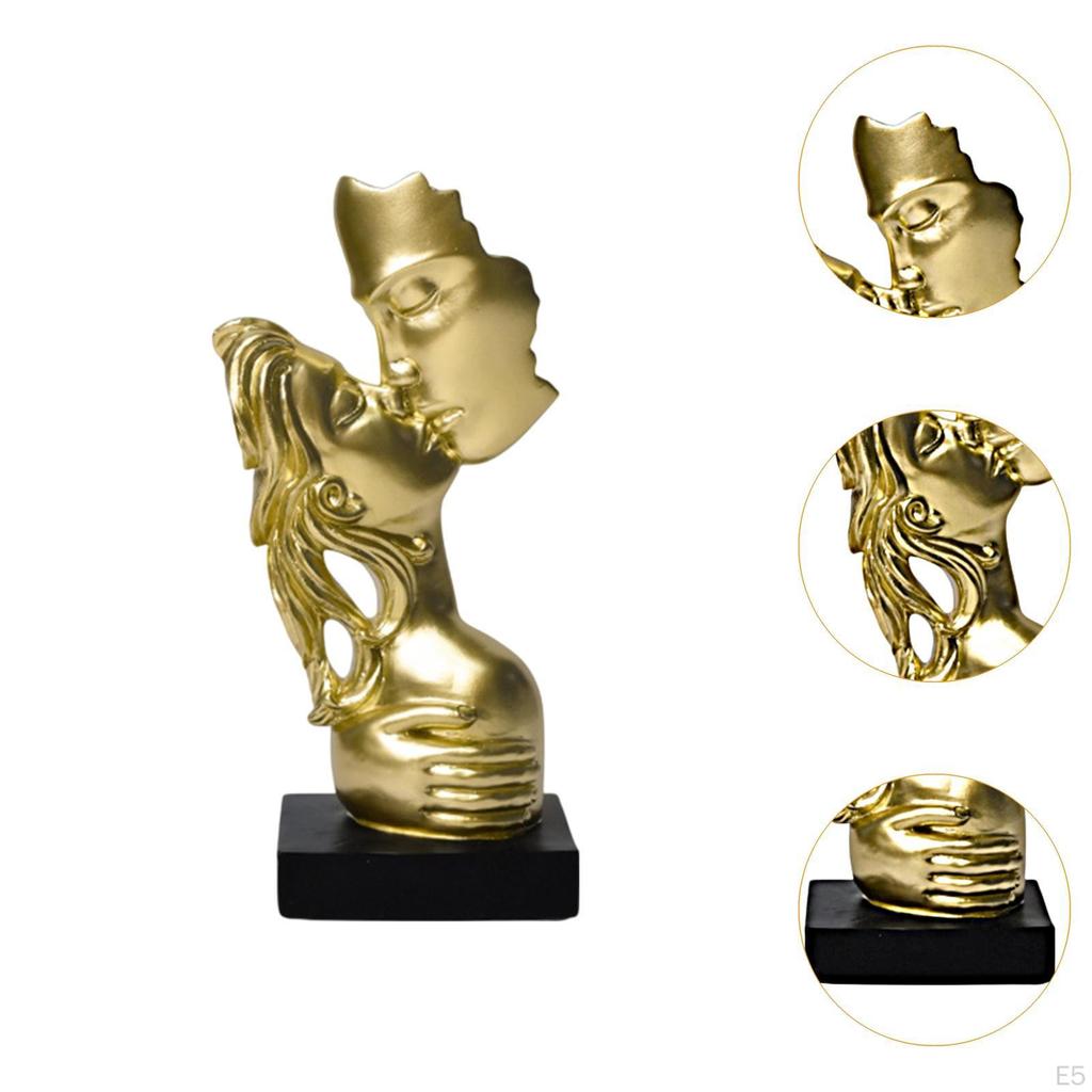 Абстрактное искусство Скульптура пары целующихся влюбленных Статуэтка Центральное украшение стола Поделки Фигурка любви