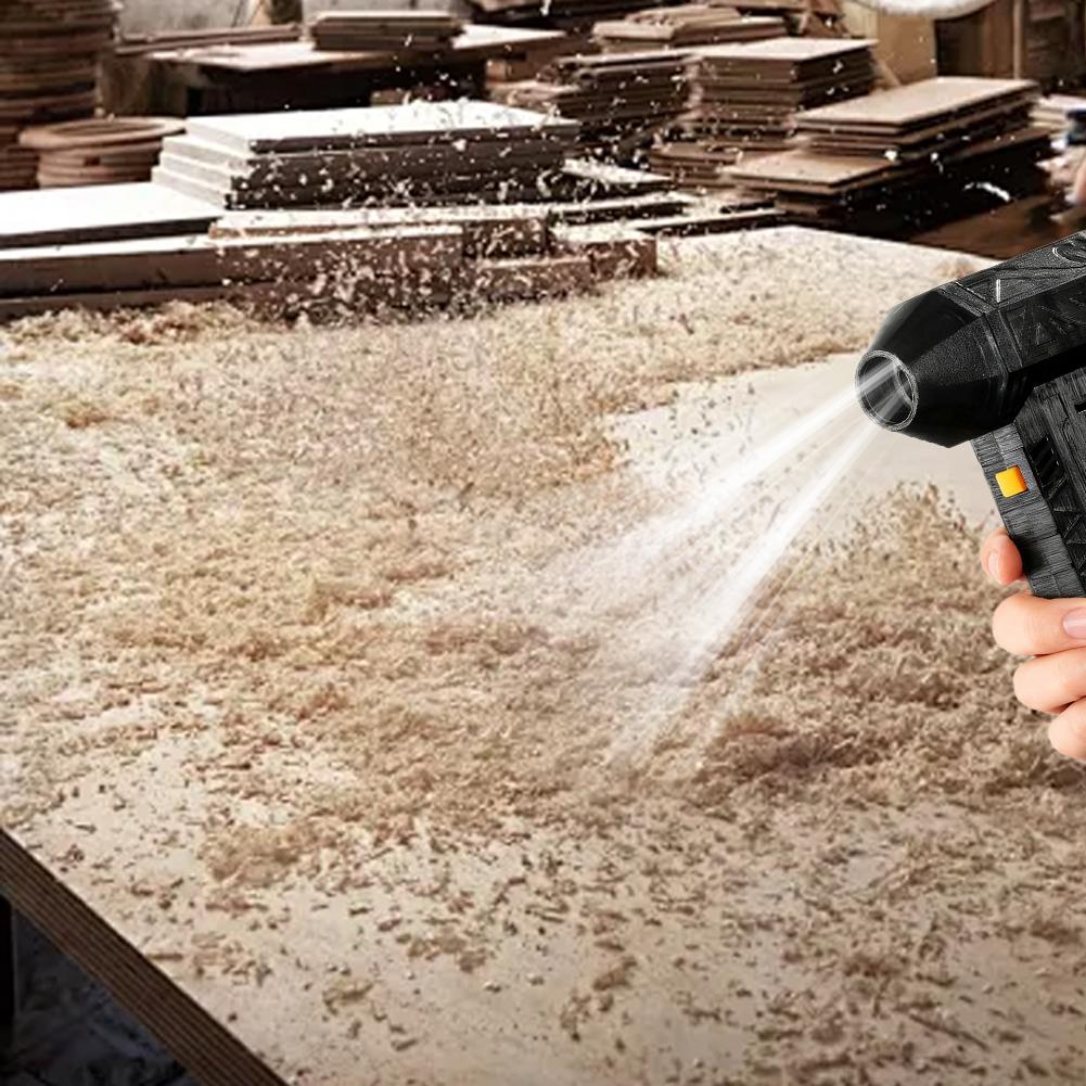 Беспроводная воздуходувка-пылесос 120 Вт Высокоскоростная ручная воздуходувка для сушки автомобиля, удаления снега и пыли, портативная, перезаряжаемая через USB-C