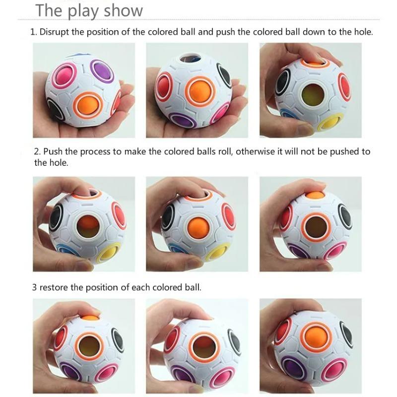 Antistress Cube Rainbow Ball Puzzles Football Magic Cube Educational Learning Toys for Children Adult Kids Stress Reliever Toys