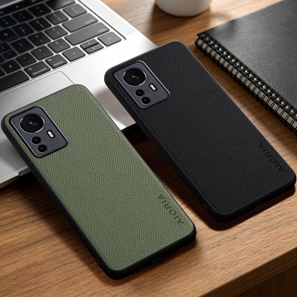 Phone Case: for Xiaomi 12 12T Pro Ultra Lite 12X Case Simple Elegant Durable Synthetic Leather Stylish Phone Case
