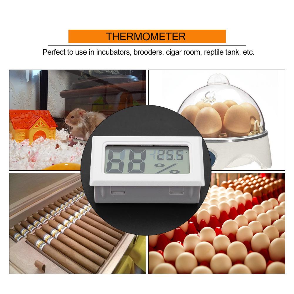 Embedded Digital Hygrometer Thermometer Humidity Temperature Monitor with Built in Probe Black
