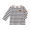MIKI HOUSE HOT BISCUITS Striped Long Sleeve T-Shirt, Boys and Girls, Navy and White, 110cm, 70-5207-496