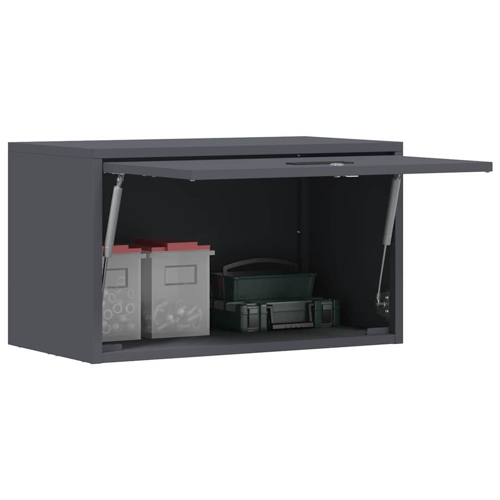 Wall Mounted Garage Cabinet with Gas Spring Door Anthracite