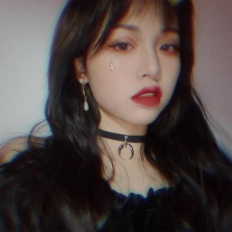 Leather Crescent Choker Necklace For Women Vintage Necklace Gothic Girl Moon Party Jewelry Accessories