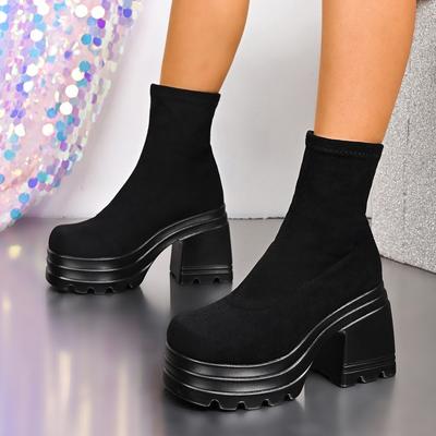 Осенние новые женские модные ботинки средней длины на одной педали большого размера для внешней торговли в европейском и американском стиле, простые ботинки