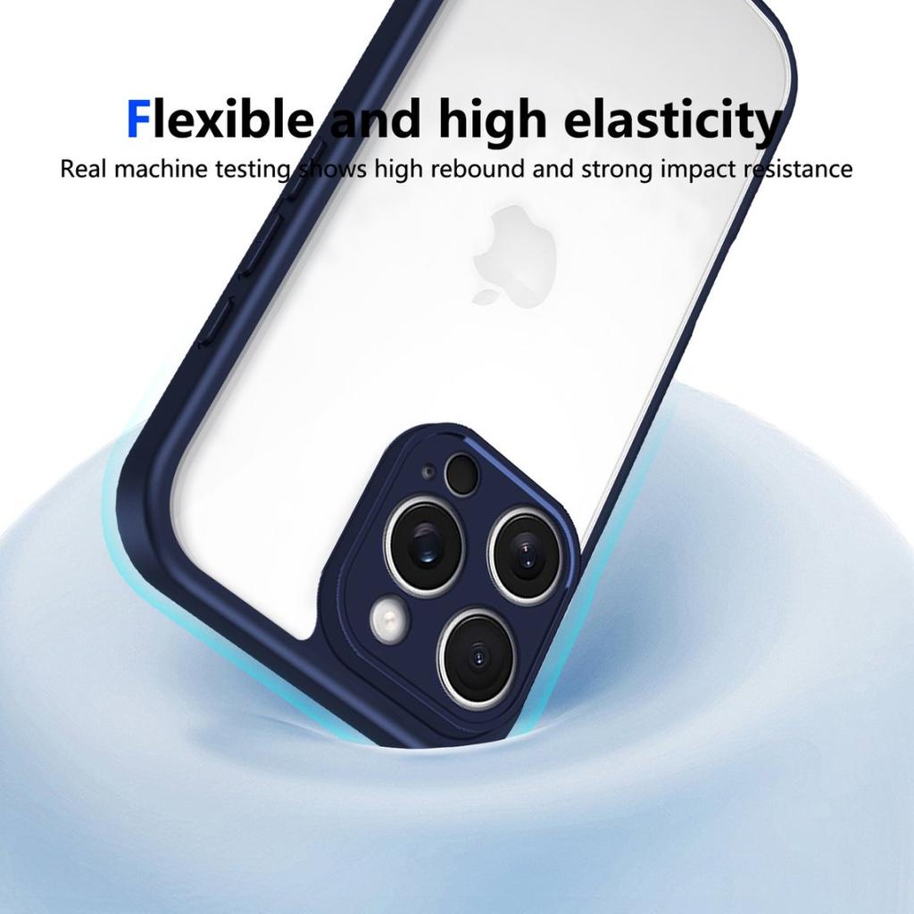 Clear Soft Frame Phone Case for iPhone 17air 16e 17 16 15 14 Plus13 12 11 Pro Max Shockproof Protection Cover Hard Acrylic Shell