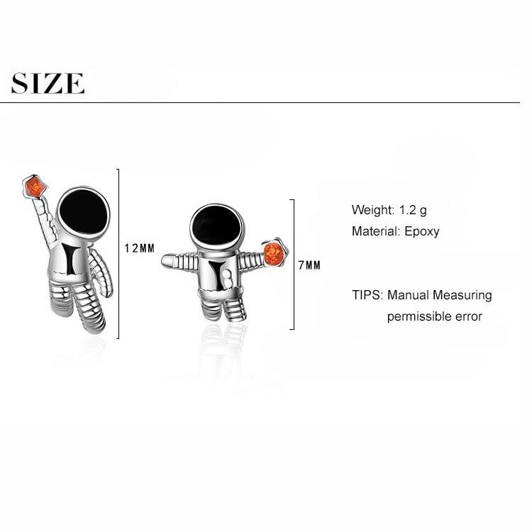 925 пробы стерлингового серебра Sky Space Astronauts маленькие асимметричные серьги-гвоздики с кристаллом для женщин и девочек S -E919