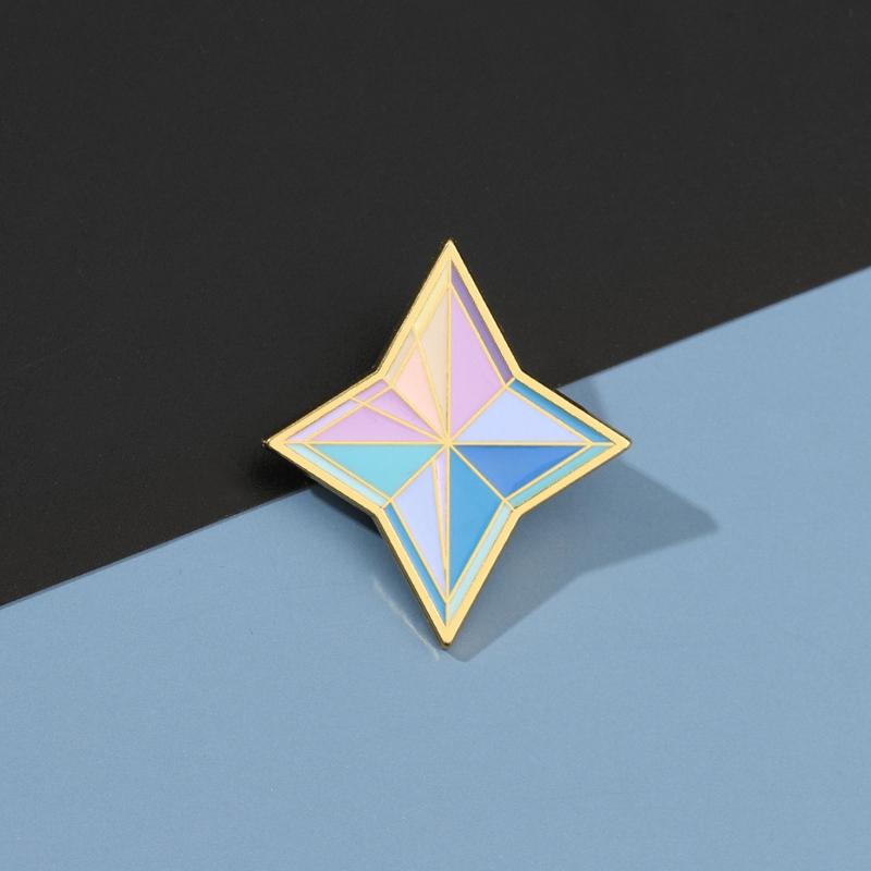 Брошь Game Genshin Impact Primogem, эмалированная модная женская сумка для платья, сумка с лацканами, брошь в виде значка геометрической формы для креативных украшений