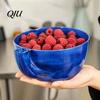 Rotating Fruit Washer Self Spinning Berry Washer, Vortex Cleaning Bowl for Strawberries Raspberry Washing Basket Blueberries, Swirl Design Drainer,