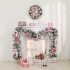 Korean Style Flocked Christmas Vine Wreath for Doors & Windows - European Inspired Design