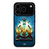 Case For iPhone 17 Pro OM Golden Shiny Straight To the Point Blue Background Maniacase