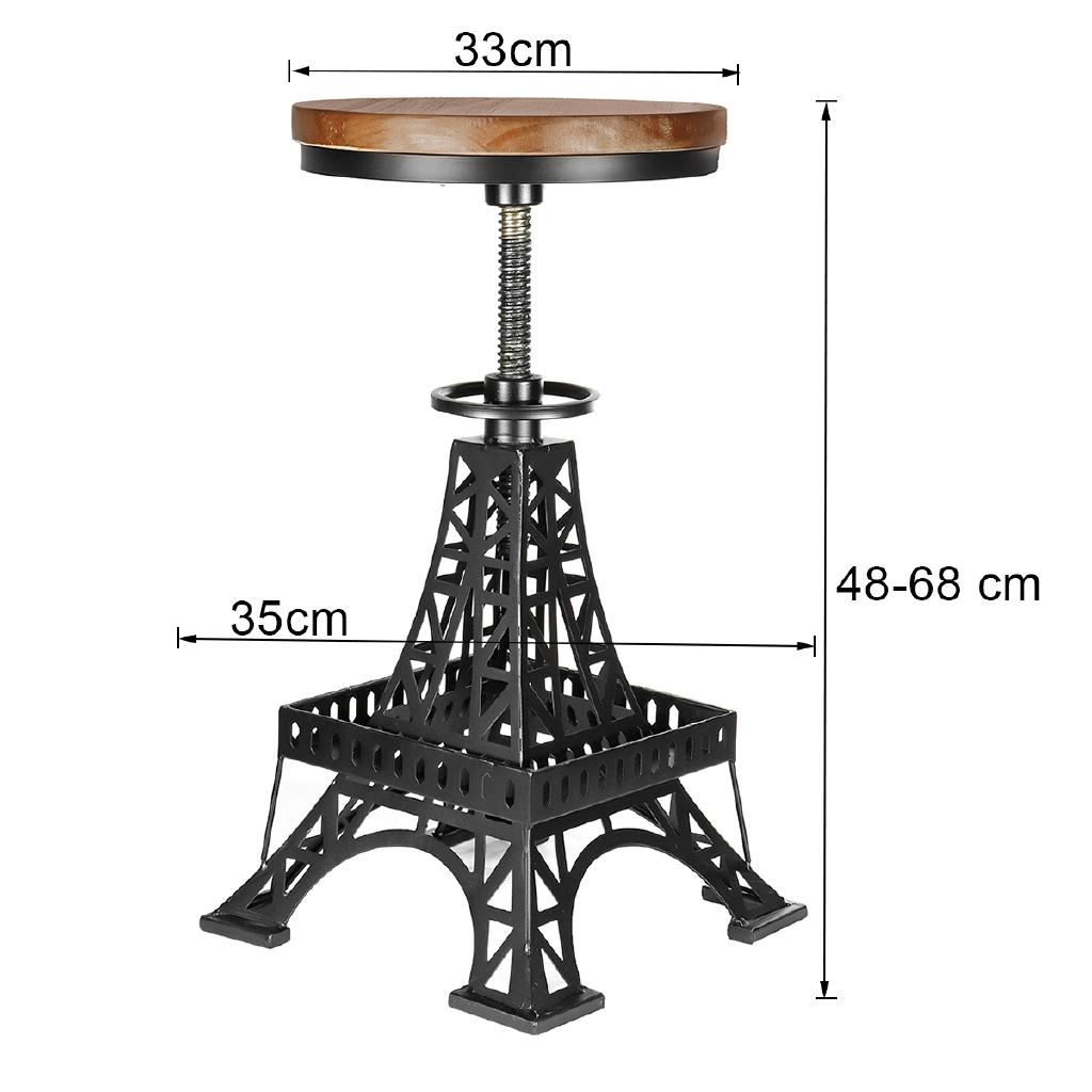 Винтажные металлические промышленные барные стулья Iron Tower с регулируемой высотой и поворотным сиденьем, с верхом из сосны, кухонный обеденный стул, барный стул, барные стулья