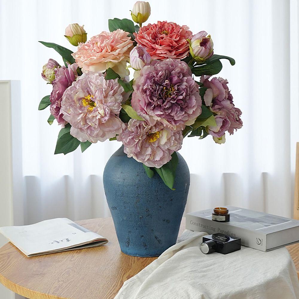 2 Головы сожженных искусственных цветов Букет Большие пионы Искусственные цветы Имитация для свадебного украшения дома