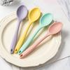 JCD 1pc Soft Silicone Food Grade Long Handled Heat-Resistant Soup Spoon For Stirring Eating Cooking Tableware Accessories