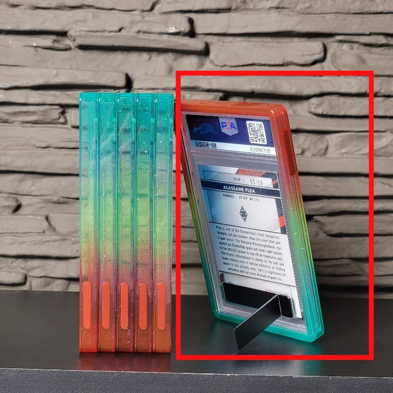 1pc Multicolor Gradient Color TPU Trading Card Protect Holder with Stand, Trading Card Case For 35PT P/SA C/GC Graded Card