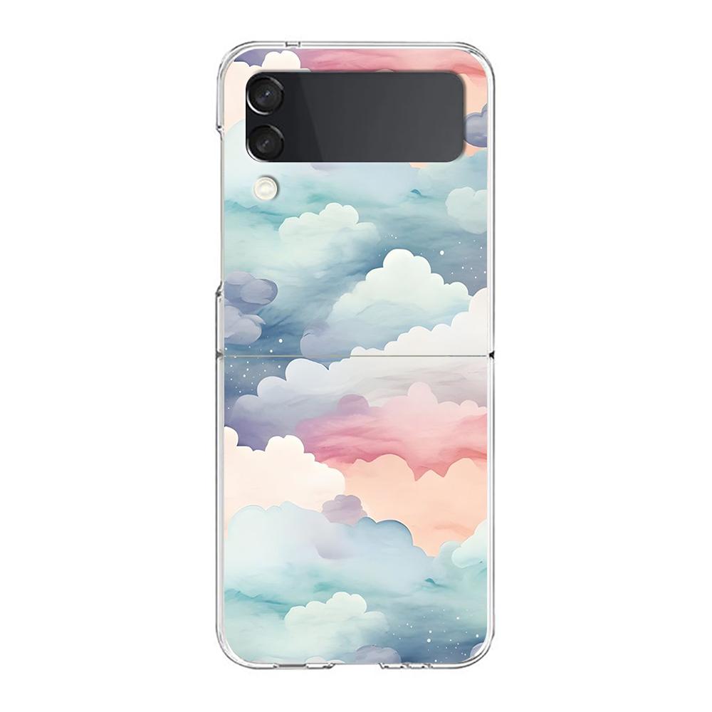 Чехол для телефона с рисунком из плавающей жидкости для Samsung Galaxy Z Flip 3 4 5, Жесткий складной, Прозрачный ПК, Задняя крышка для Samsung Z Flip 6