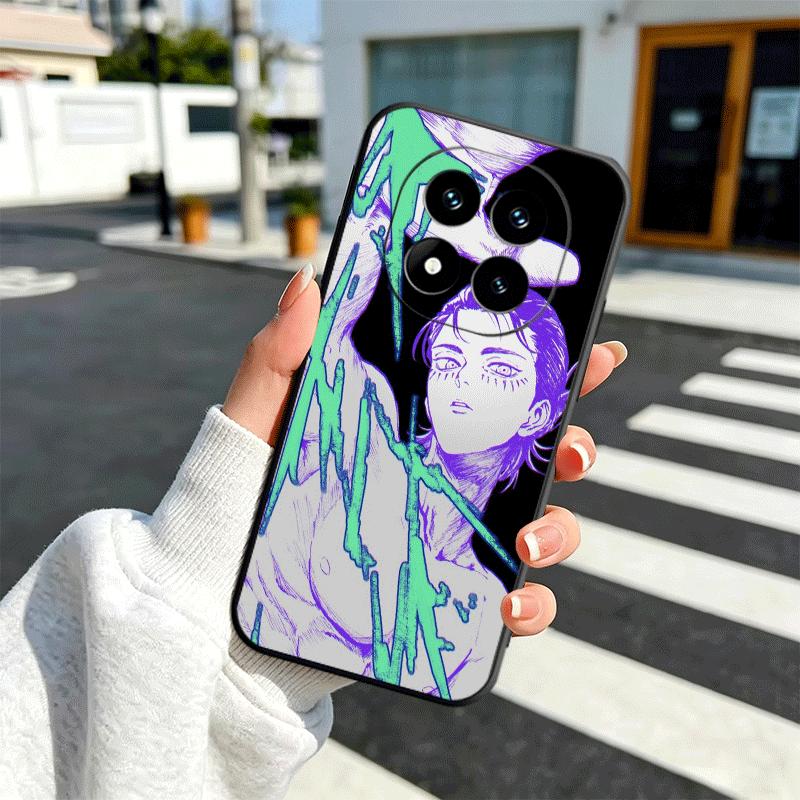 A-Атака Титанов Эрен Йегер Мягкий Чехол для Телефона для Xiaomi Redmi Note 12 13 14 15 Pro Plus 11 12S 11S 11T 10 4G Черная Задняя Крышка