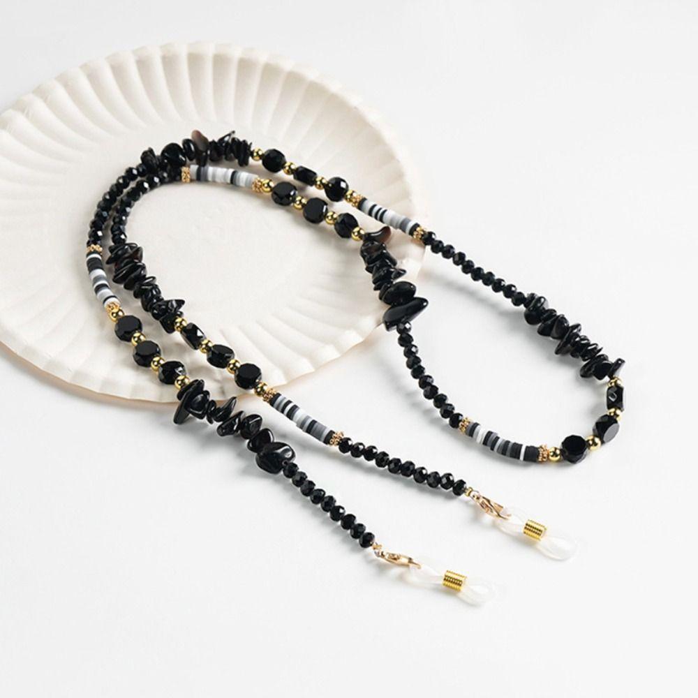 Crystal Eyeglass Holder Necklace Colorful Eyeglass Lanyard Beads Glasses Chain Reading Glasses