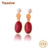 Tancise Серьги-капли из стерлингового серебра 925 пробы с агатом и цирконом для женщин, свадебные, для вечеринки, подарки
