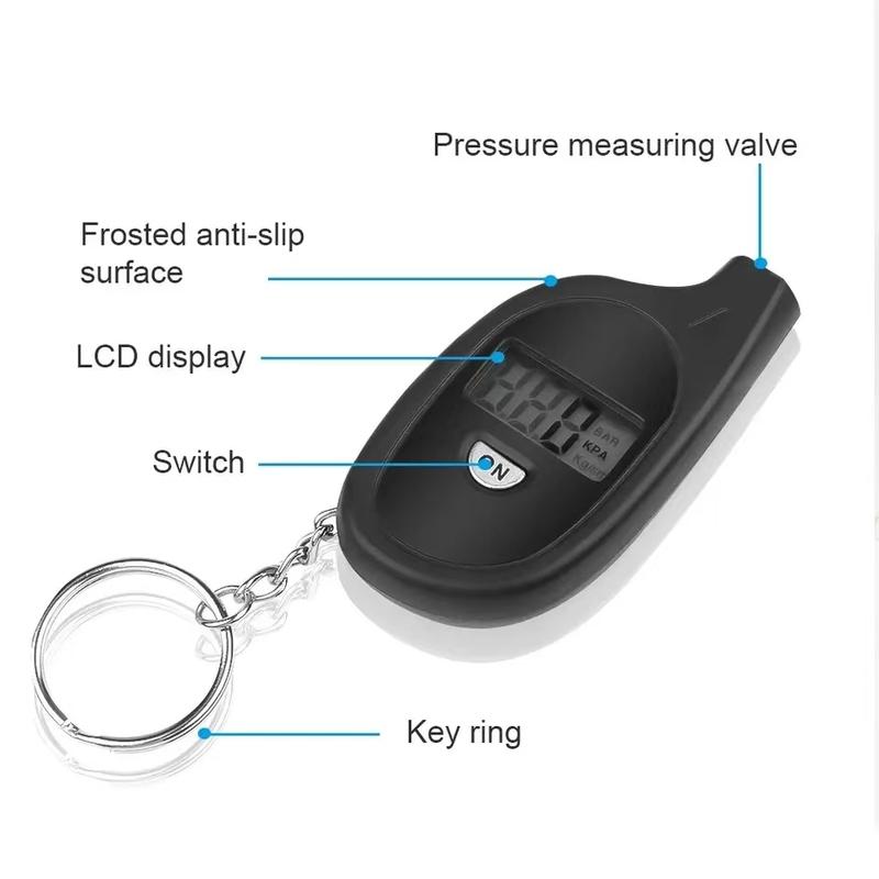 Digital Tire Pressure Gauge with LCD Display - Auto & Motorcycle Air Pressure Tester and Safety Alarm Tool
