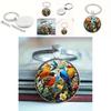 Watercolor Bird Group Glass Keyring With Alloy Material For Gift And Everyday Use